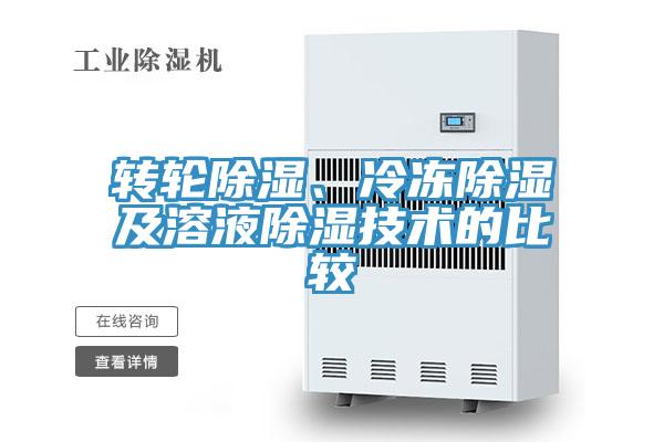 轉(zhuǎn)輪除濕、冷凍除濕及溶液除濕技術(shù)的比較