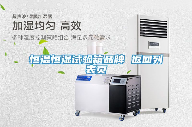 恒溫恒濕試驗箱品牌 返回列表頁
